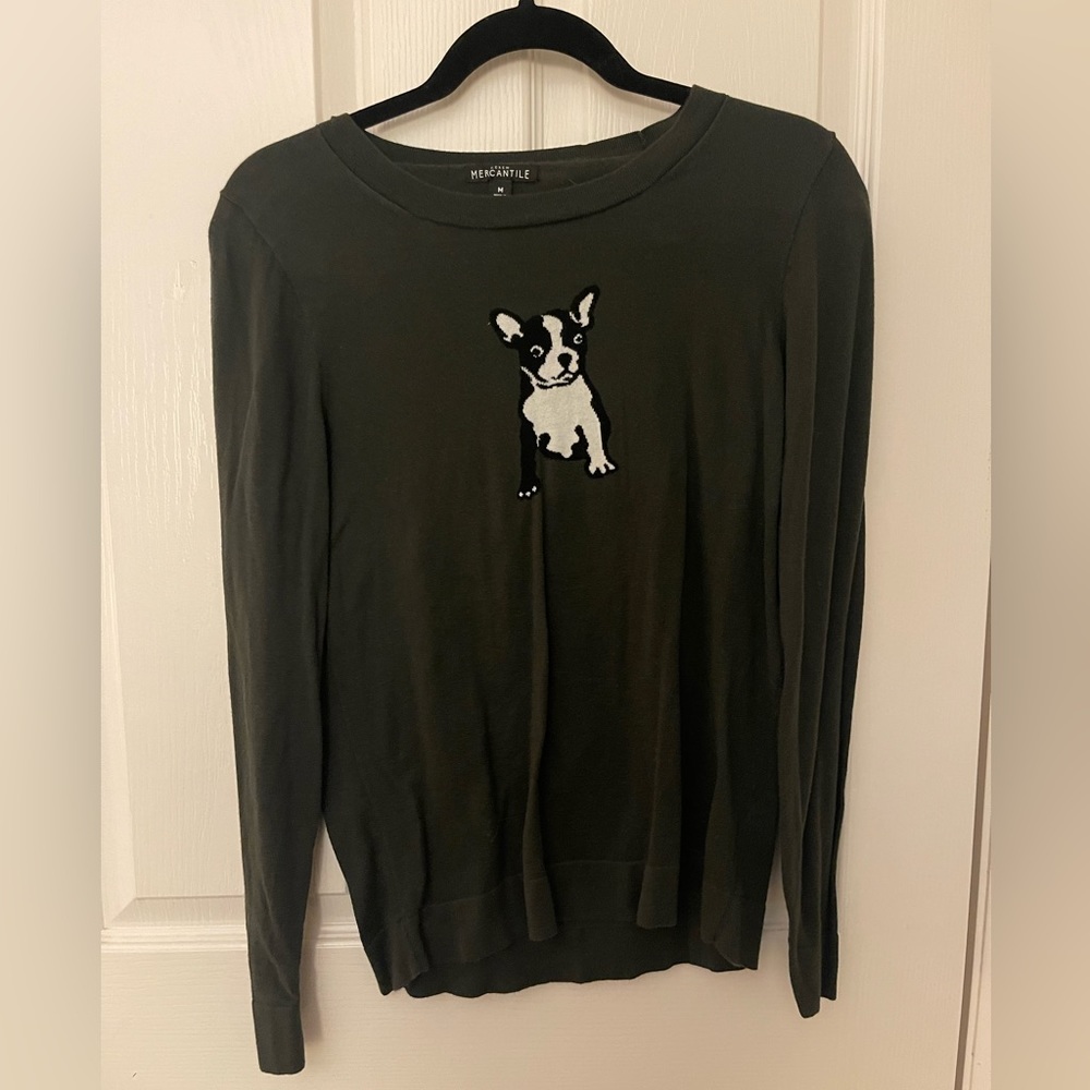 J. Crew French bulldog Frenchie sweater